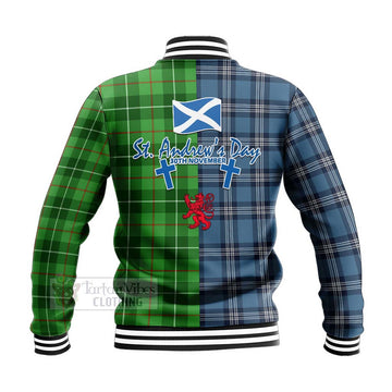 Boyle Tartan Baseball Jacket Happy St. Andrew's Day Half Tartan Style