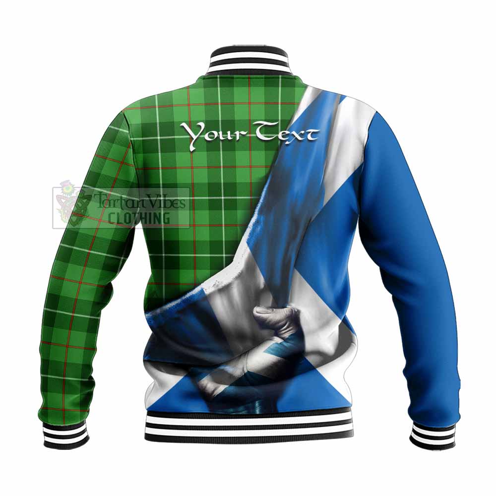 Tartan Vibes Clothing Boyle Tartan Baseball Jacket with Family Crest Scotland Patriotic Style