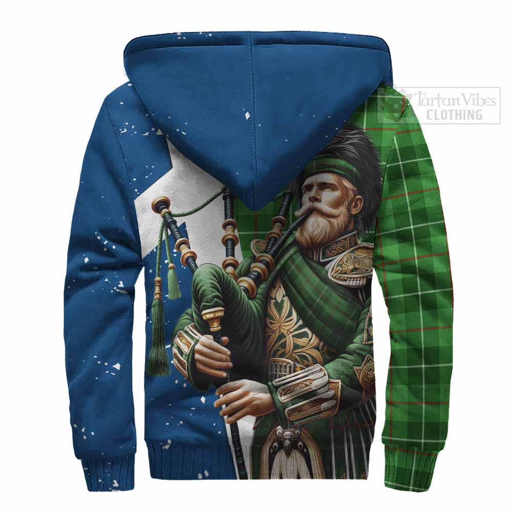 Tartan Vibes Clothing Boyle Tartan Sherpa Hoodie with Family Crest Scottish Bagpiper Vibes