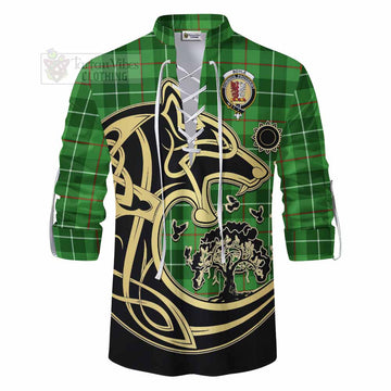 Boyle Tartan Ghillie Kilt Shirt with Family Crest Celtic Wolf Style