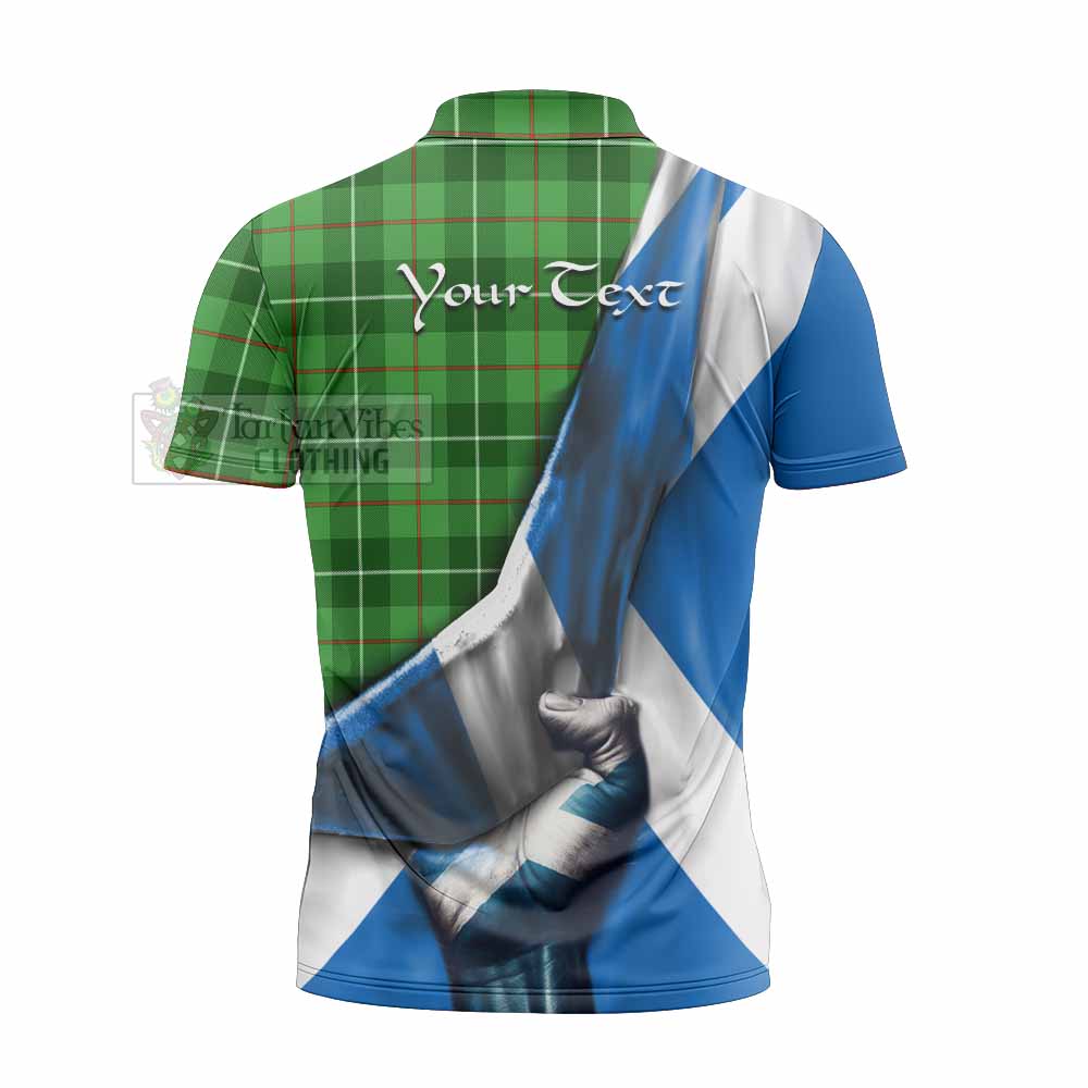 Tartan Vibes Clothing Boyle Tartan Zipper Polo Shirt with Family Crest Scotland Patriotic Style