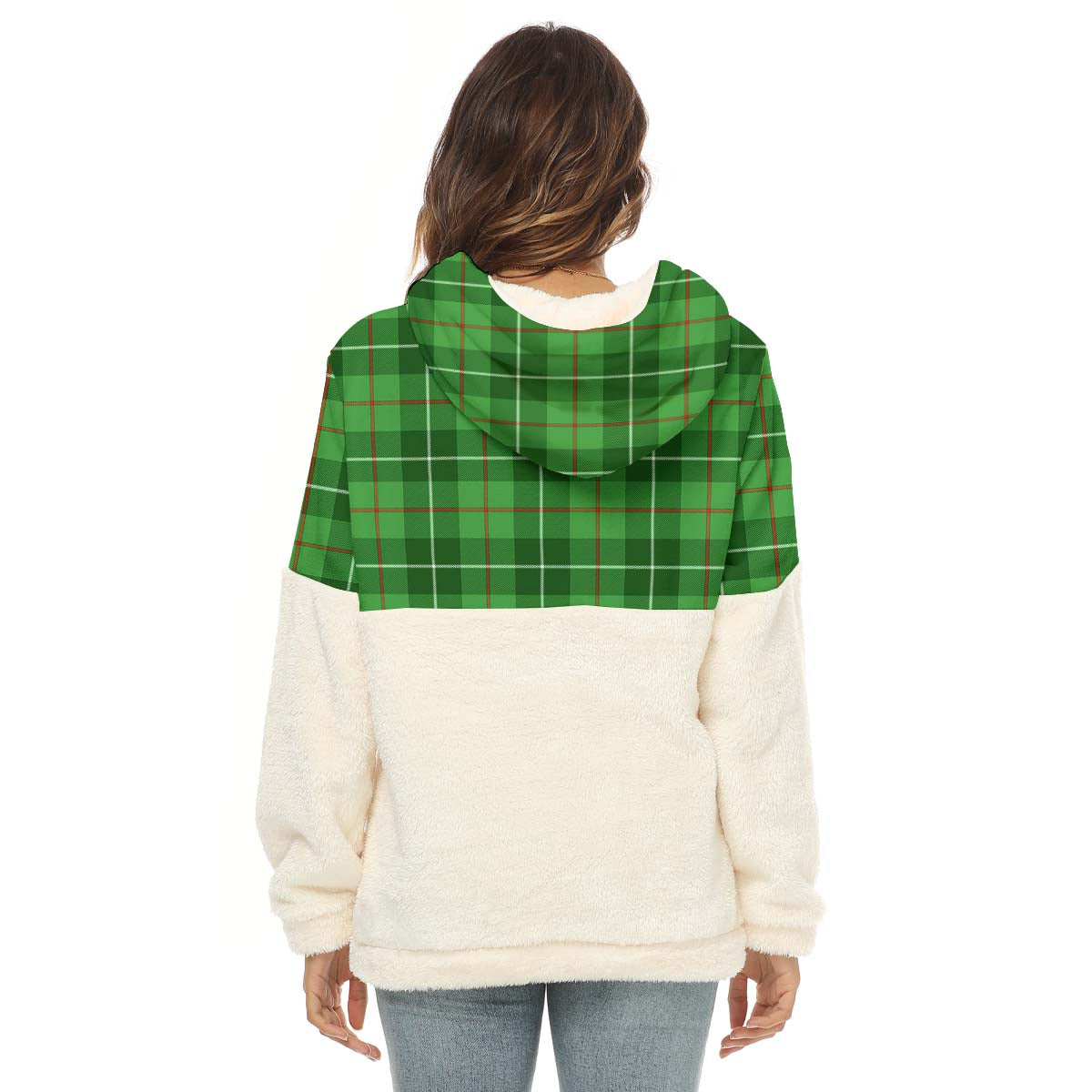 Boyle Tartan Women's Borg Fleece Hoodie With Half Zip with Family Crest - Tartan Vibes Clothing