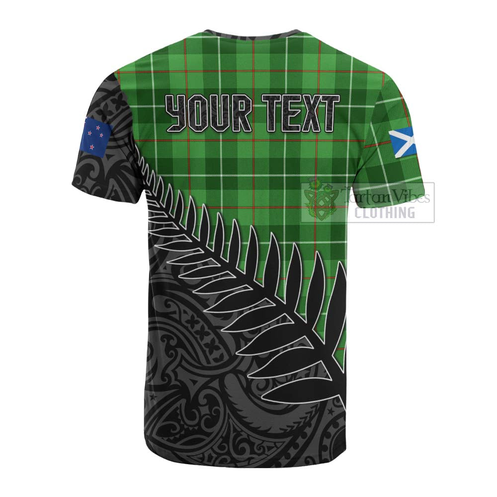 Tartan Vibes Clothing Boyle Crest Tartan Cotton T-shirt with New Zealand Silver Fern Half Style