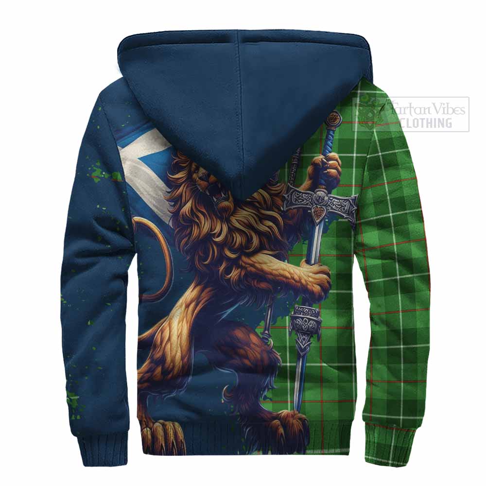 Tartan Vibes Clothing Boyle Tartan Family Crest Sherpa Hoodie with Scottish Majestic Lion