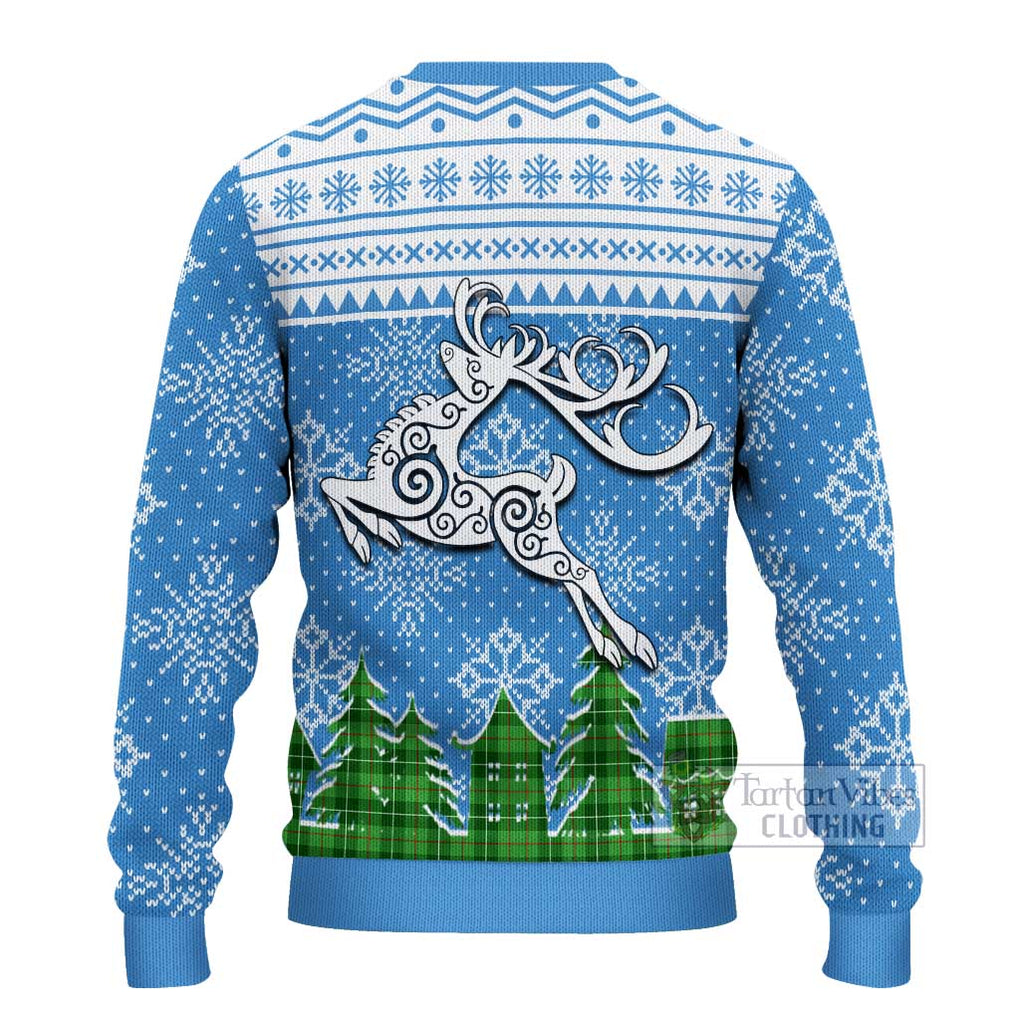 Tartan Vibes Clothing Boyle Clan Christmas Ugly Sweater with Tartan and Celtic Raindeer Style