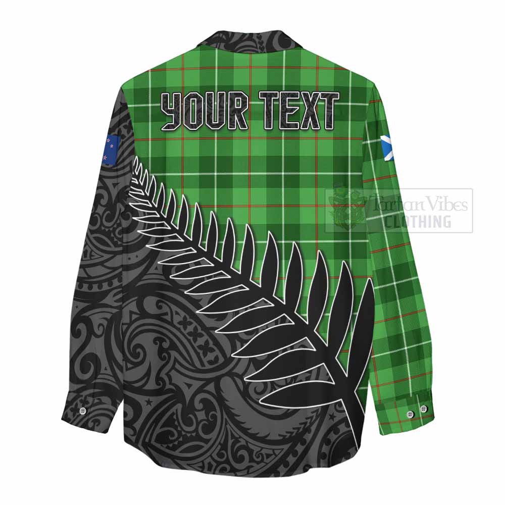 Tartan Vibes Clothing Boyle Crest Tartan Women's Casual Shirt with New Zealand Silver Fern Half Style