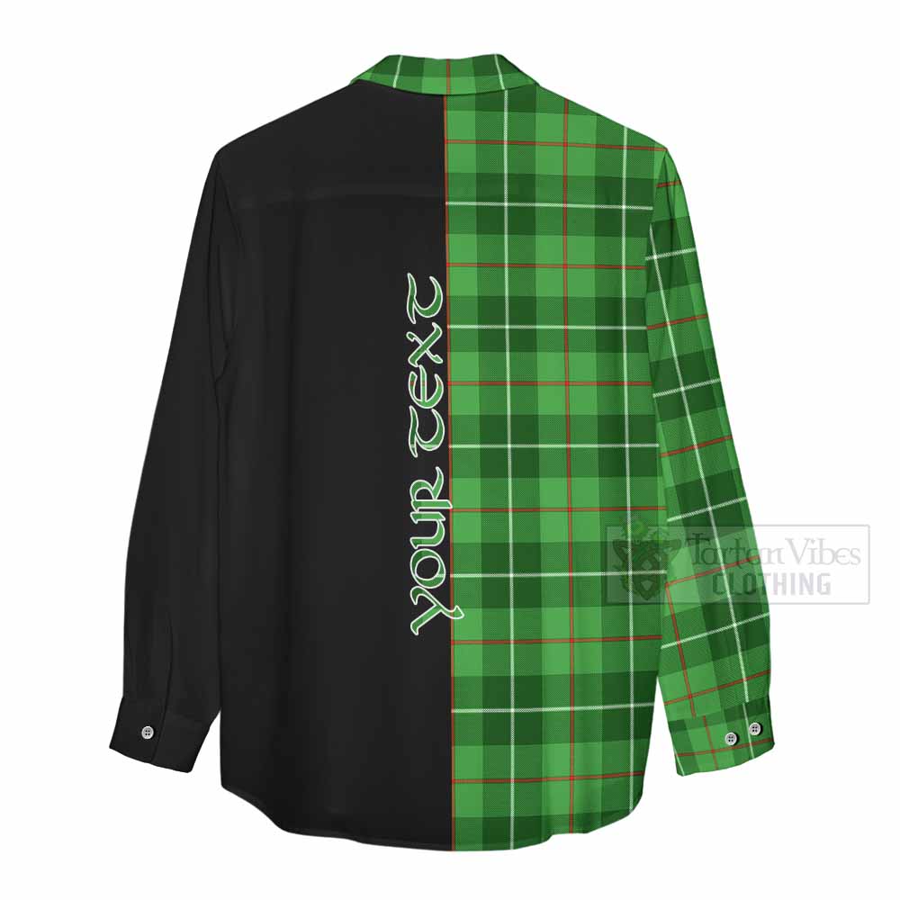 Tartan Vibes Clothing Boyle Tartan Women's Casual Shirt with Family Crest and Half Of Me Style