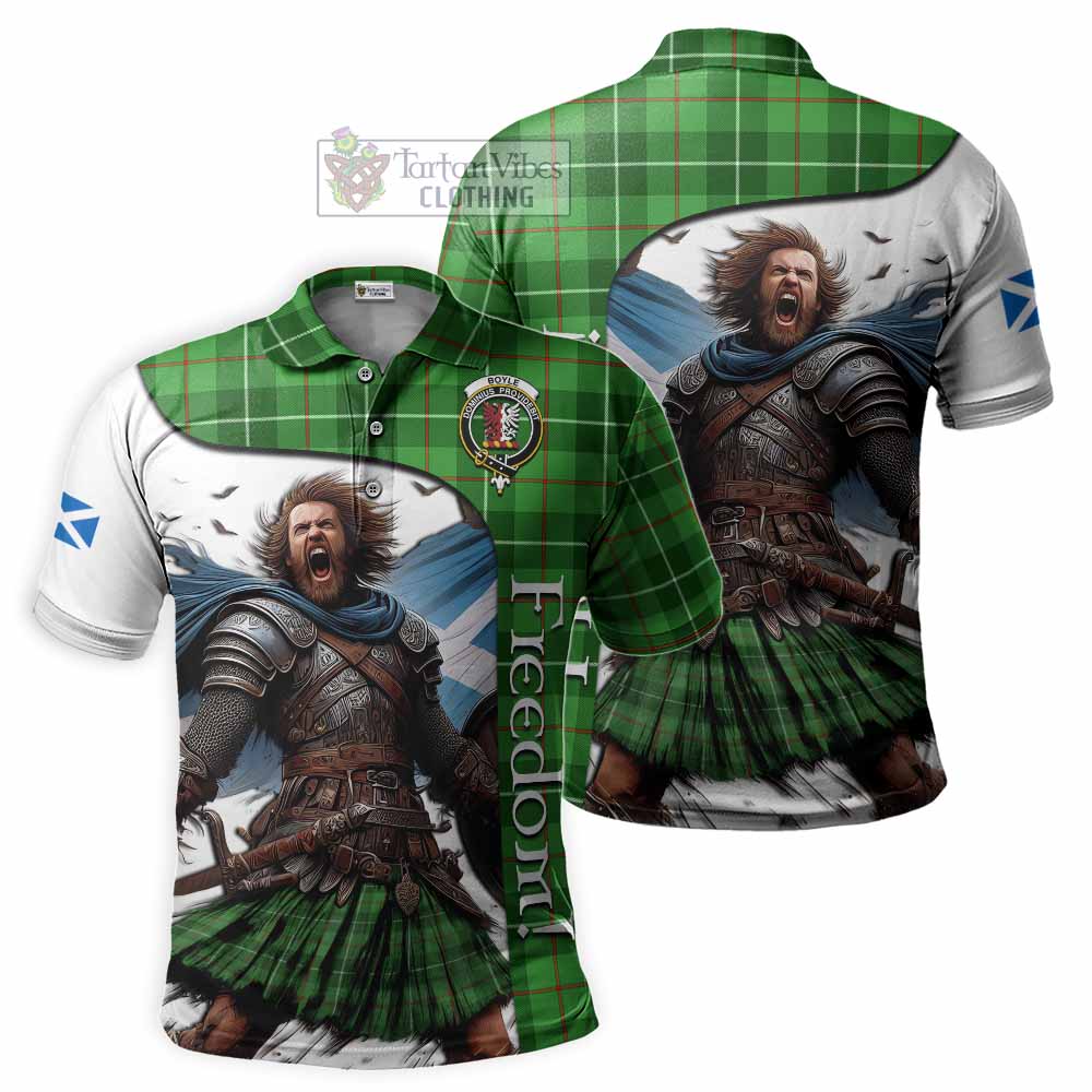 Tartan Vibes Clothing Boyle Crest Tartan Polo Shirt Inspired by the Freedom of Scottish Warrior