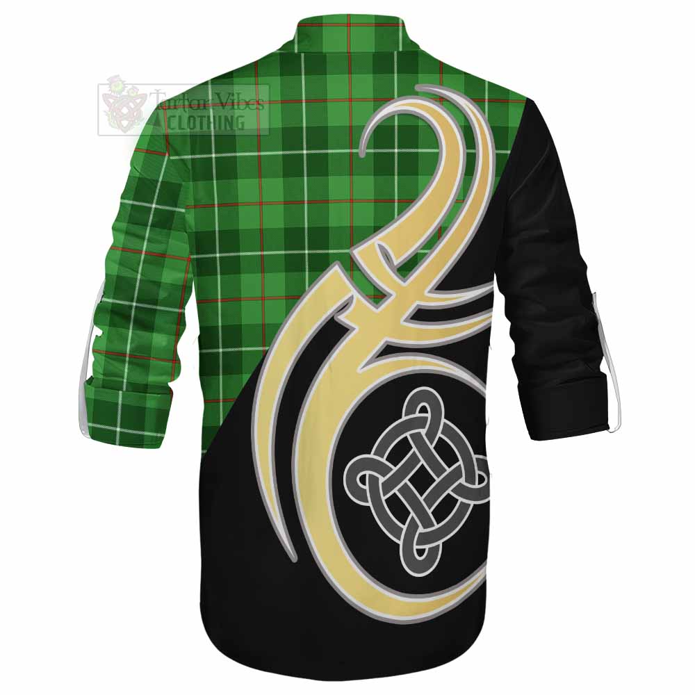 Tartan Vibes Clothing Boyle Tartan Ghillie Kilt Shirt with Family Crest and Celtic Symbol Style