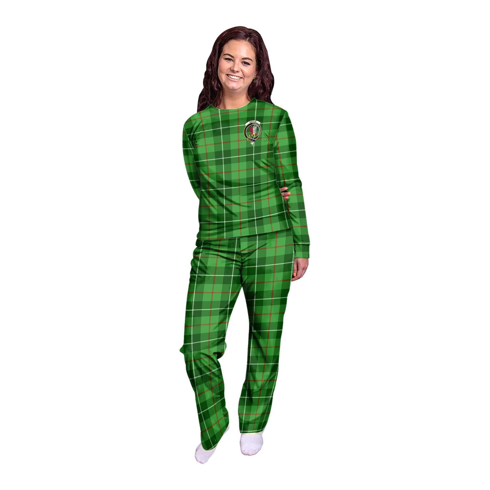 Boyle Tartan Pajamas Family Set with Family Crest - Tartan Vibes Clothing