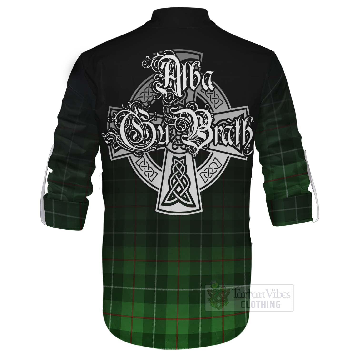 Tartan Vibes Clothing Boyle Tartan Ghillie Kilt Shirt Featuring Alba Gu Brath Family Crest Celtic Inspired