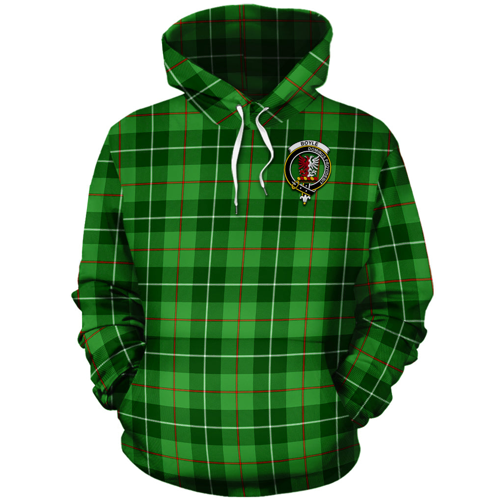 Boyle Tartan Hoodie with Family Crest - Tartanvibesclothing