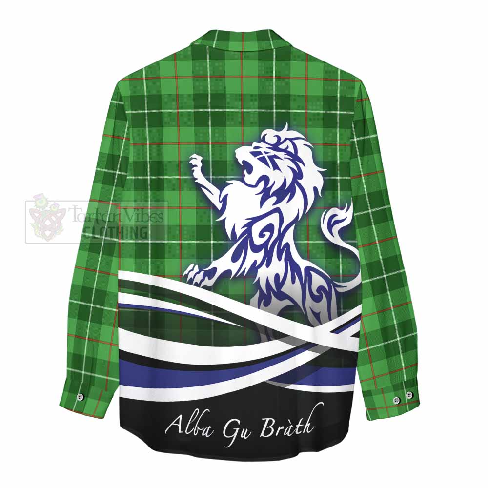 Tartan Vibes Clothing Boyle Tartan Women's Casual Shirt with Alba Gu Brath Regal Lion Emblem