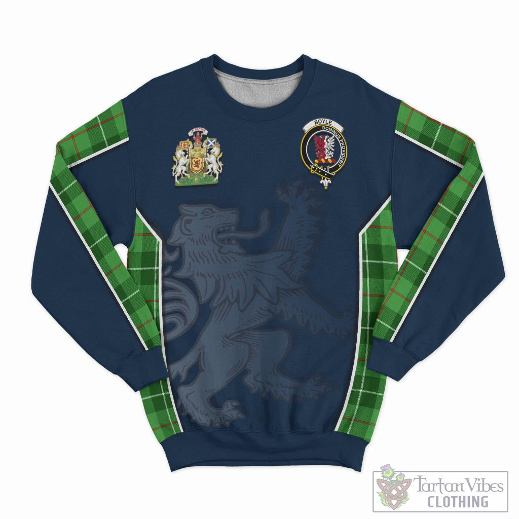 Boyle Tartan Sweater with Family Crest and Lion Rampant Vibes Sport Style - Tartan Vibes Clothing