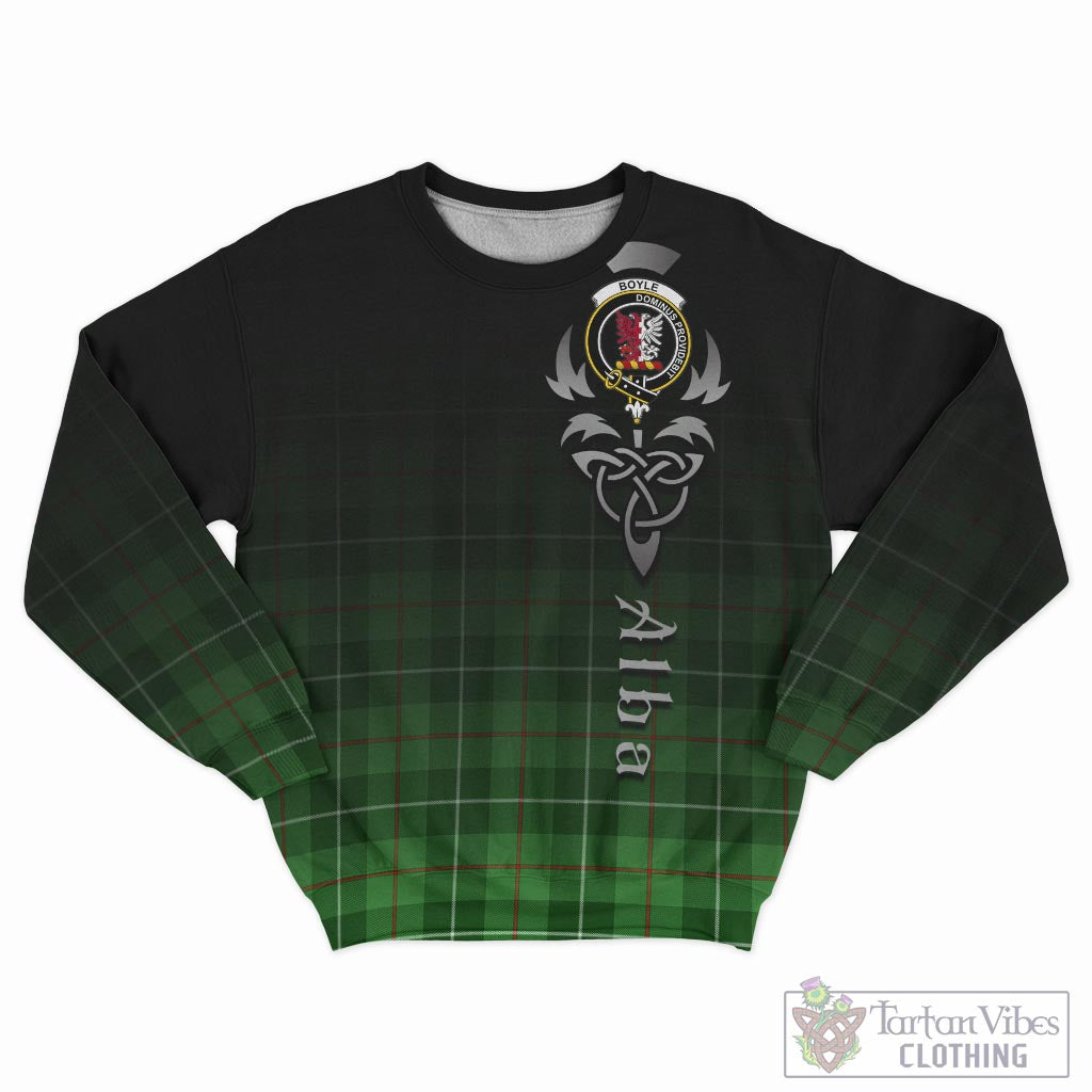 Tartan Vibes Clothing Boyle Tartan Sweatshirt Featuring Alba Gu Brath Family Crest Celtic Inspired