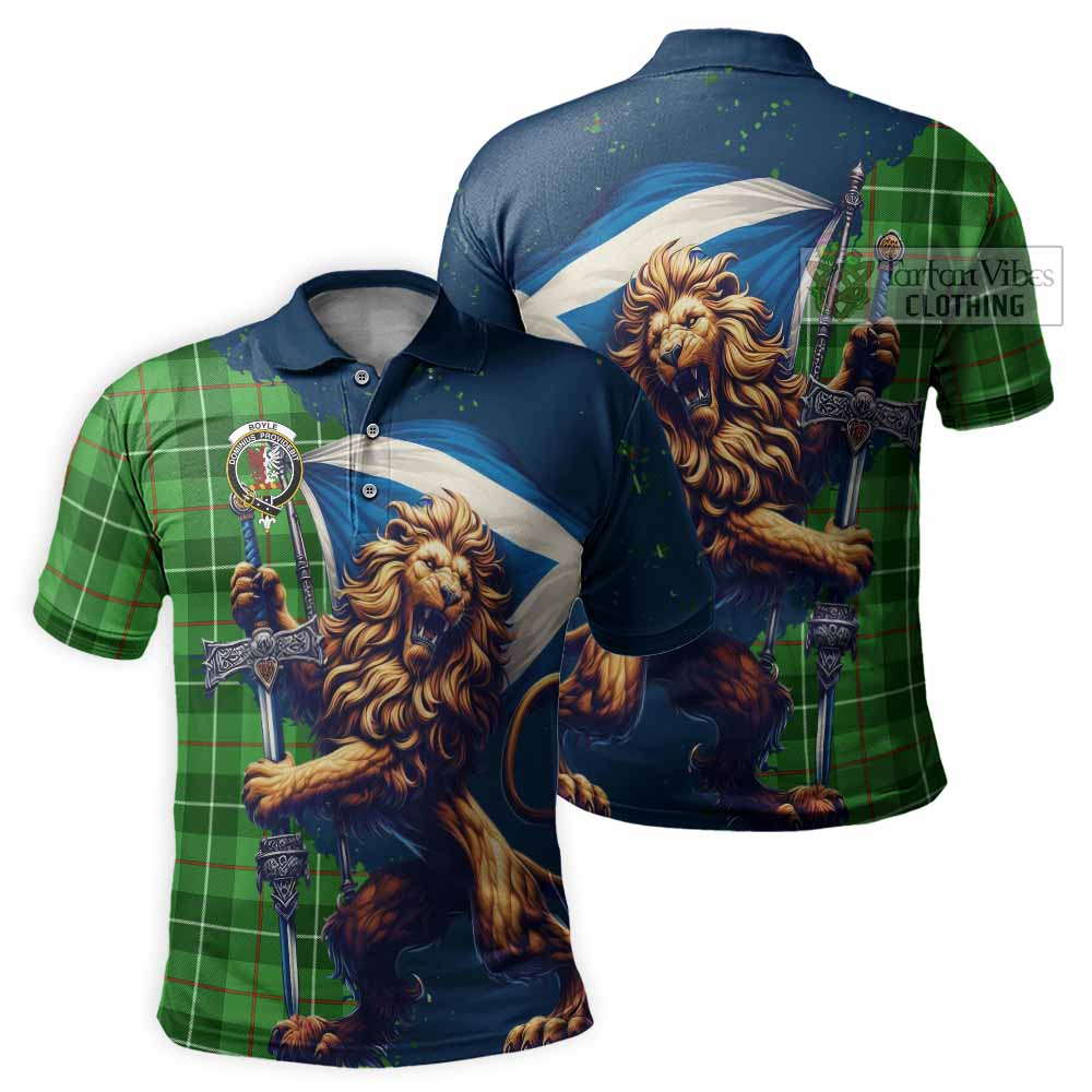 Tartan Vibes Clothing Boyle Tartan Family Crest Men's Polo Shirt with Scottish Majestic Lion