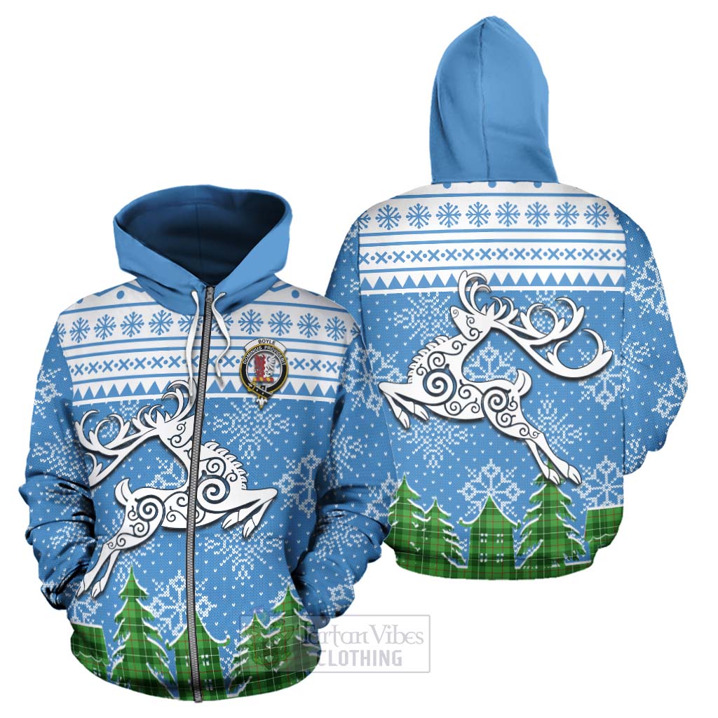 Tartan Vibes Clothing Boyle Clan Christmas Hoodie Celtic Reindeer Style