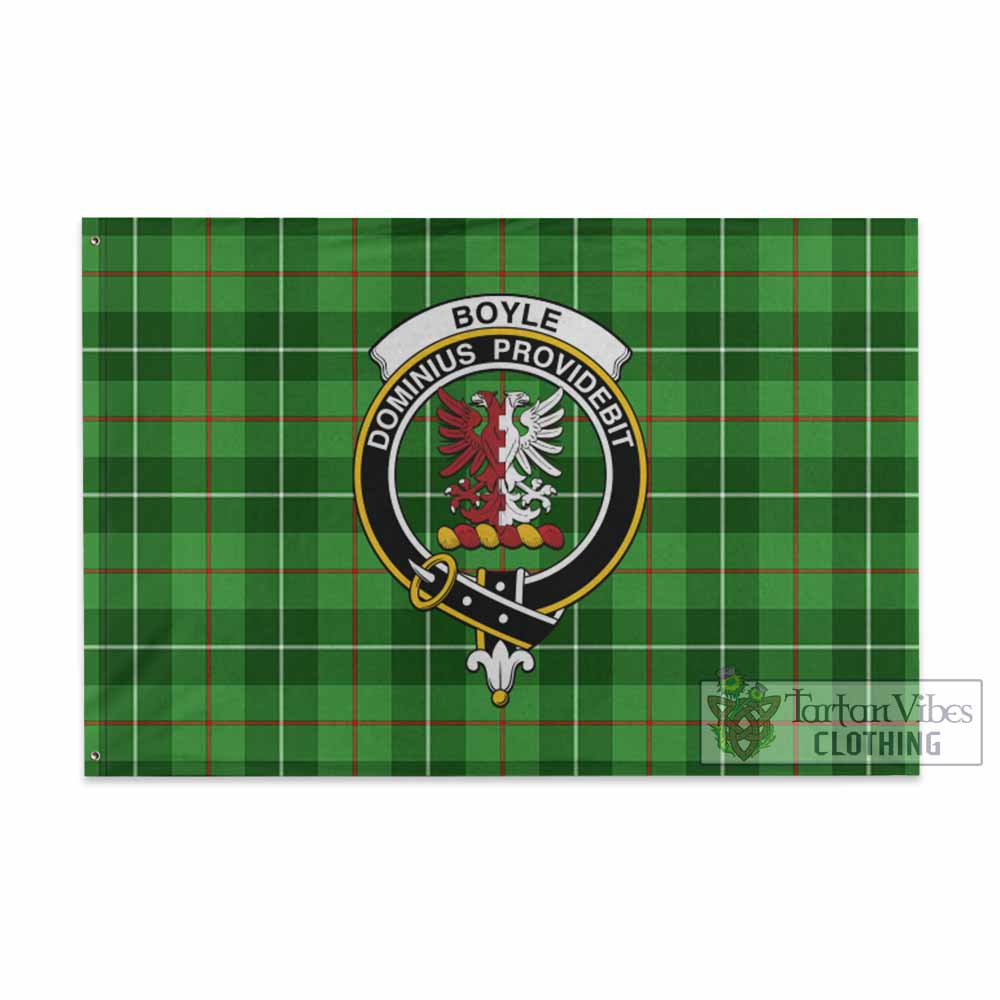 Tartan Vibes Clothing Boyle Tartan House Flag with Family Crest