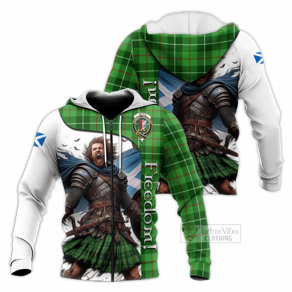 Tartan Vibes Clothing Boyle Crest Tartan Knitted Hoodie Inspired by the Freedom of Scottish Warrior