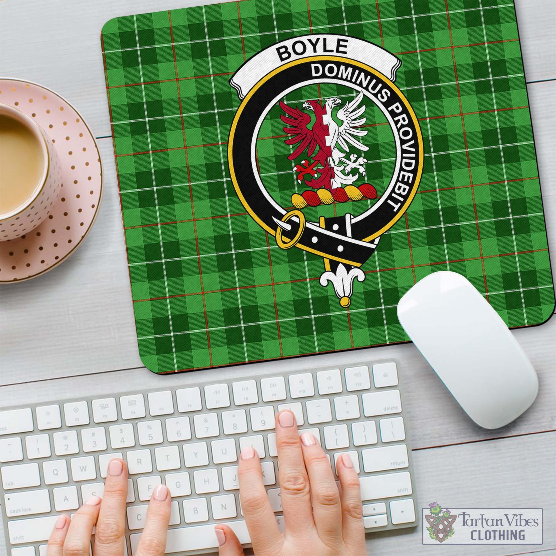 Boyle Tartan Mouse Pad with Family Crest - Tartan Vibes Clothing