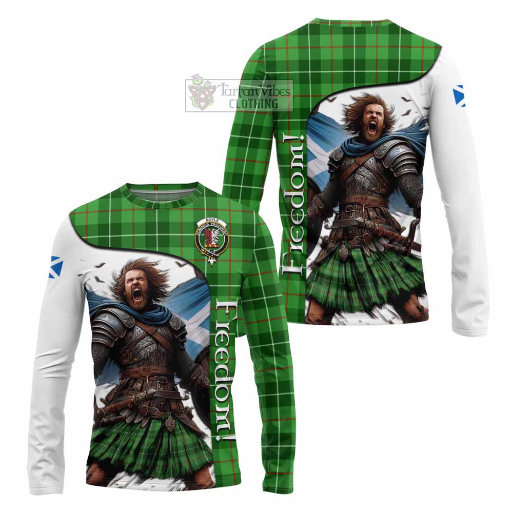 Tartan Vibes Clothing Boyle Crest Tartan Long Sleeve T-Shirt Inspired by the Freedom of Scottish Warrior