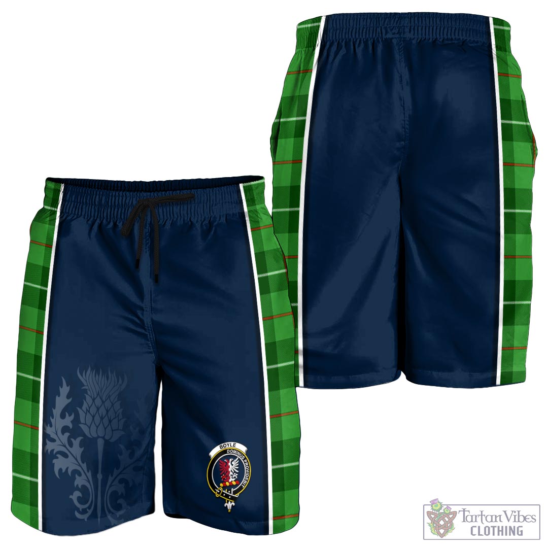 Boyle Tartan Men's Shorts with Family Crest and Scottish Thistle Vibes Sport Style - Tartan Vibes Clothing