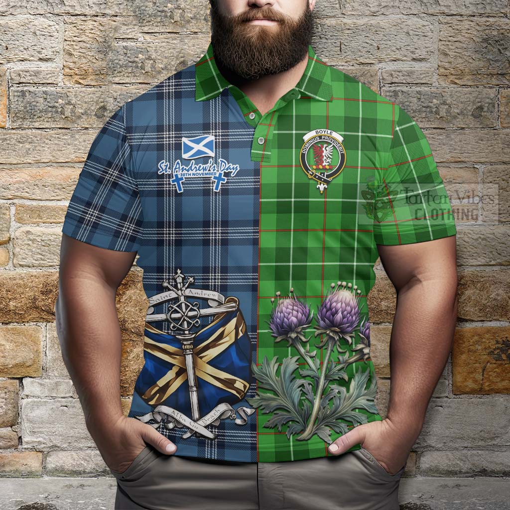 Tartan Vibes Clothing Boyle Tartan Polo Shirt Happy St. Andrew's Day Half Tartan Style