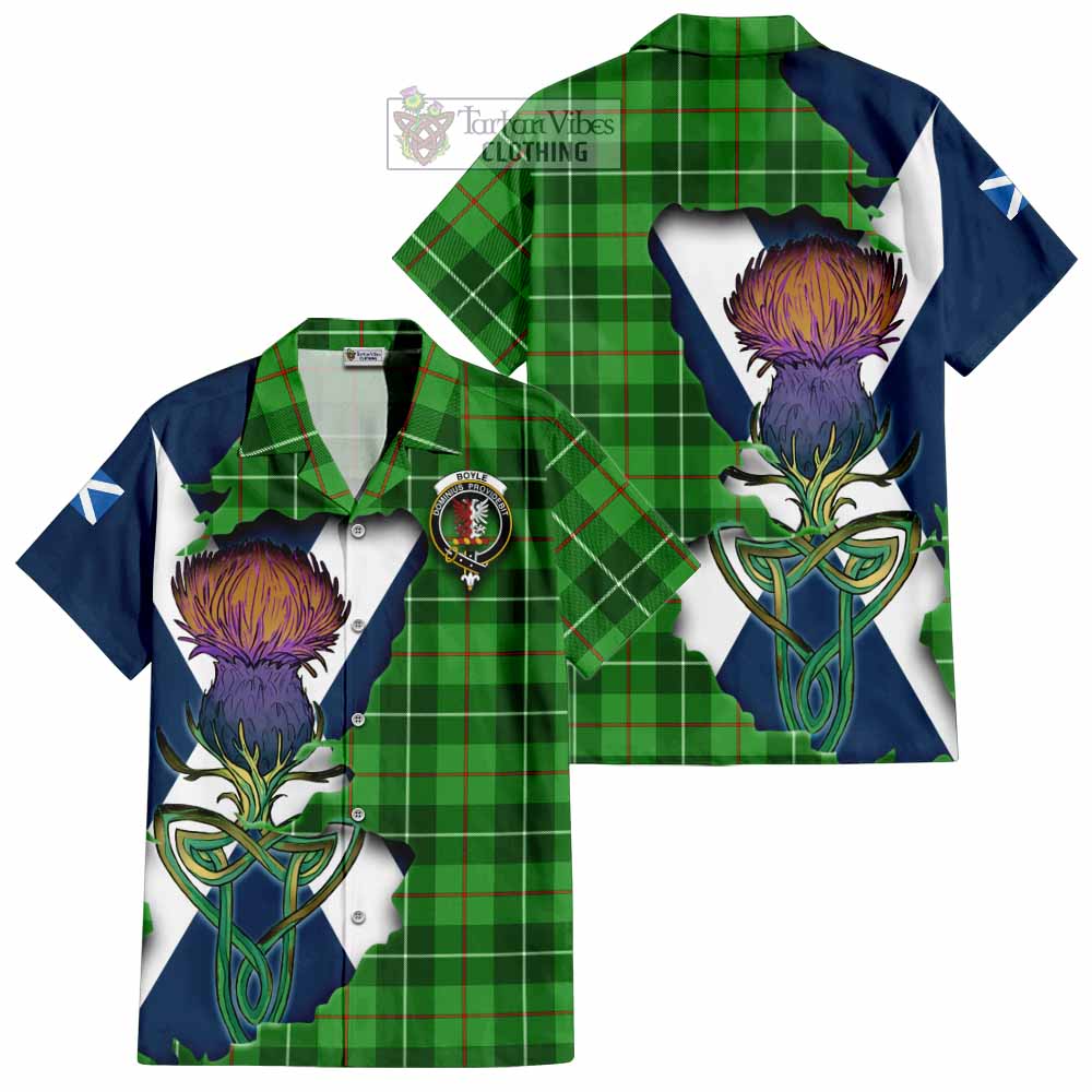Boyle Tartan Family Crest Hawaiian Shirt Scottish Thistle Celtic Inspired - Tartan Vibes Clothing