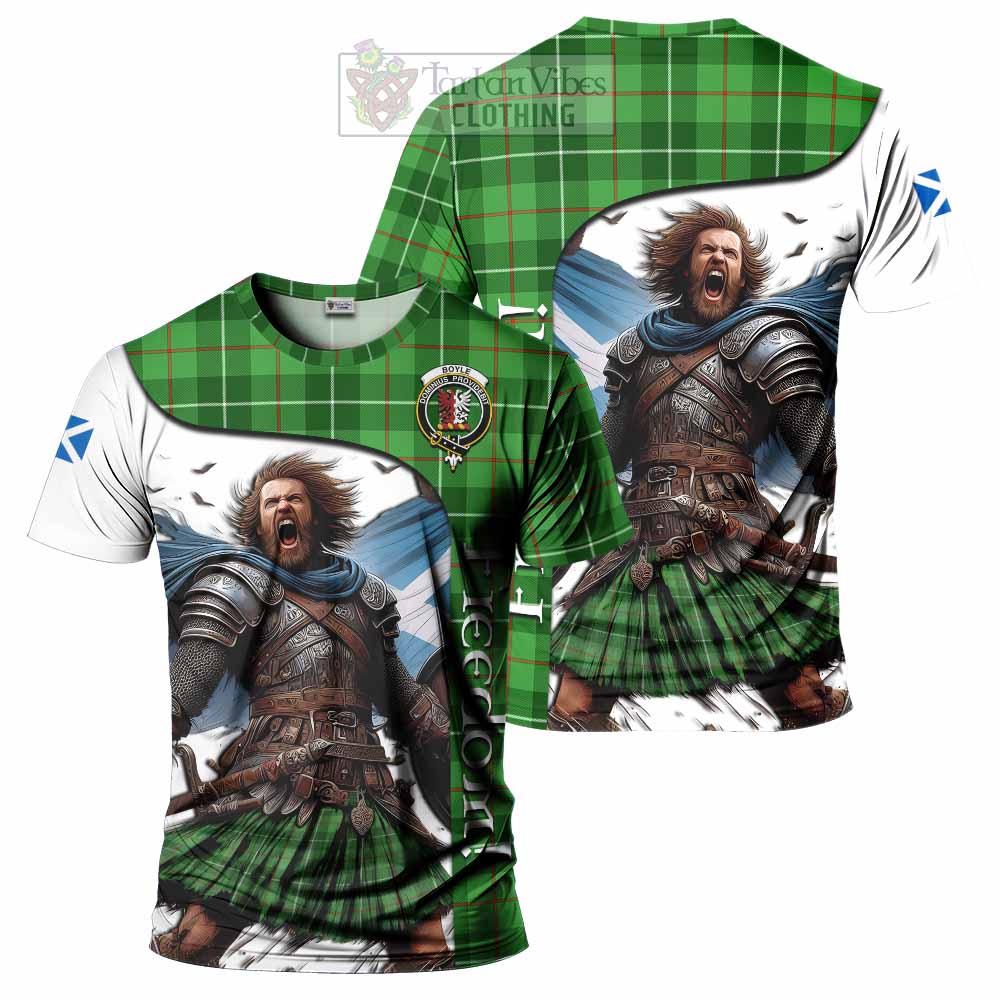 Boyle Crest Tartan T-Shirt Inspired by the Freedom of Scottish Warrior