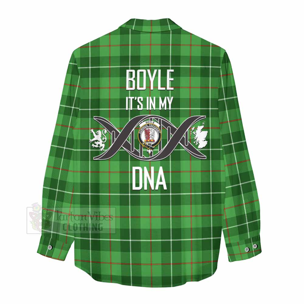 Tartan Vibes Clothing Boyle Tartan Women's Casual Shirt with Family Crest DNA In Me Style