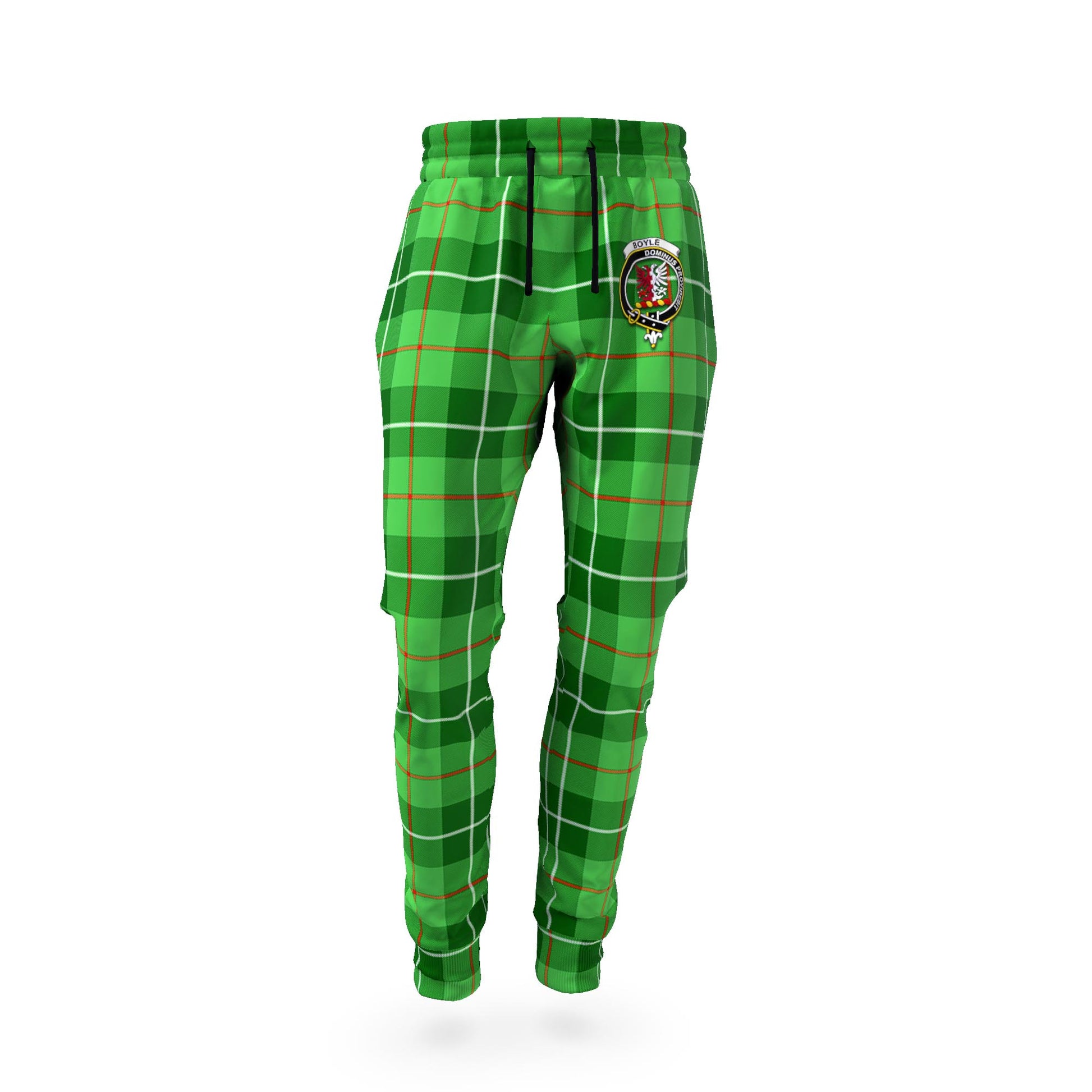 Boyle Tartan Joggers Pants with Family Crest - Tartan Vibes Clothing