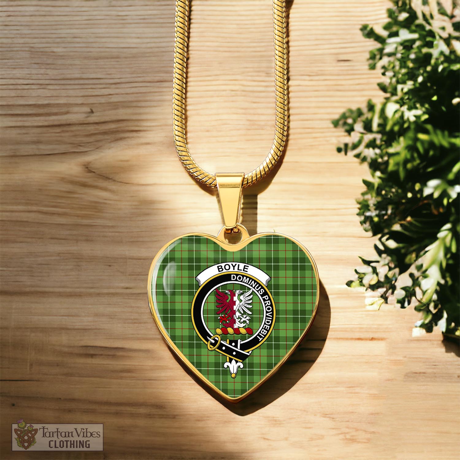 Tartan Vibes Clothing Boyle Tartan Heart Necklace with Family Crest