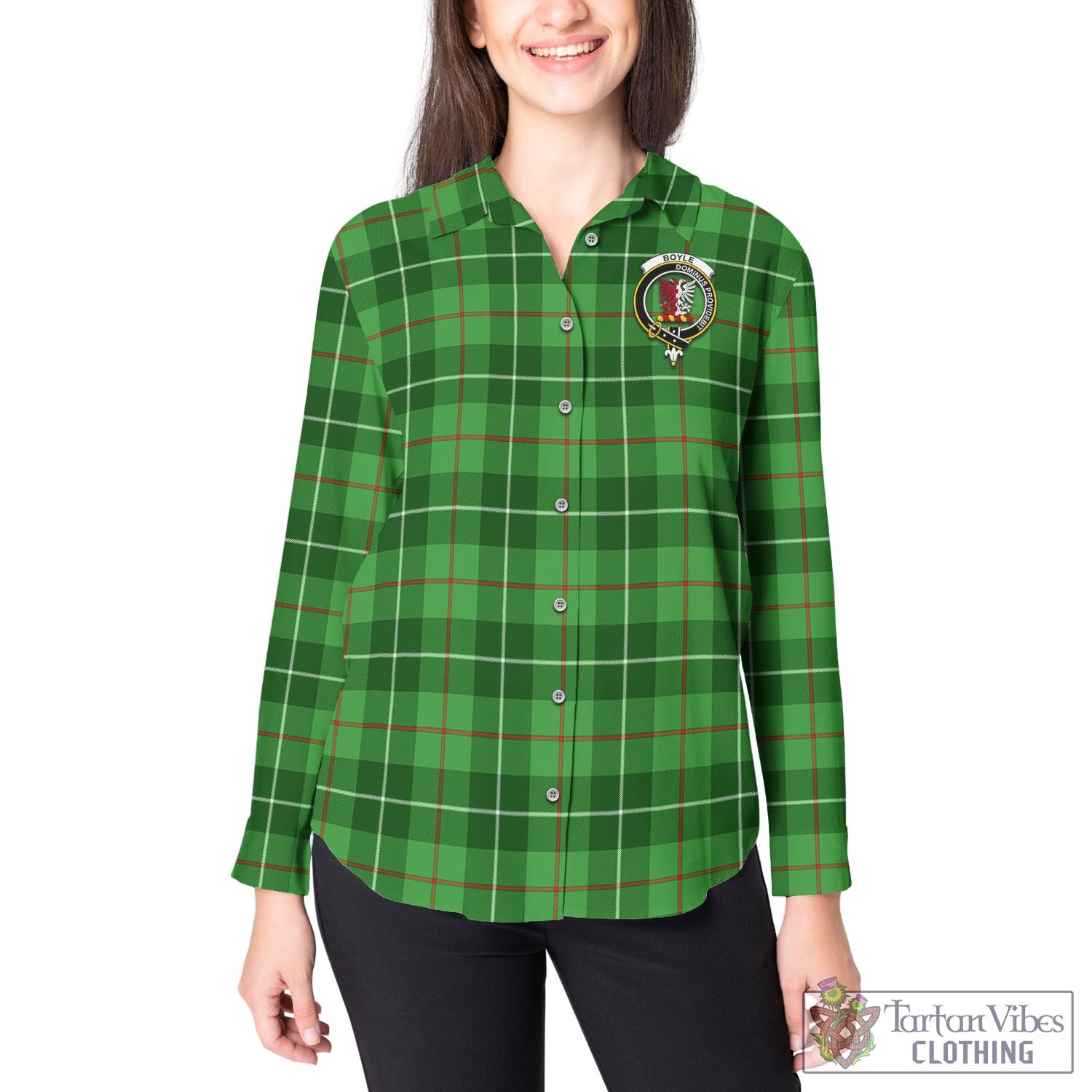 Boyle Tartan Women's Casual Shirt with Family Crest - Tartan Vibes Clothing