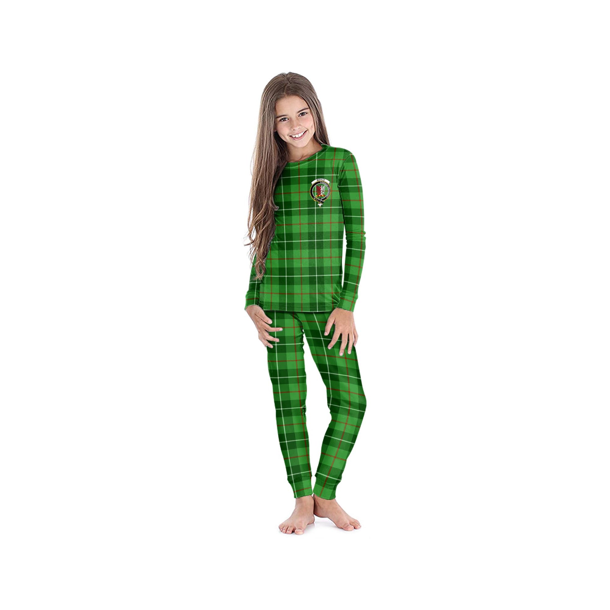 Boyle Tartan Pajamas Family Set with Family Crest - Tartan Vibes Clothing