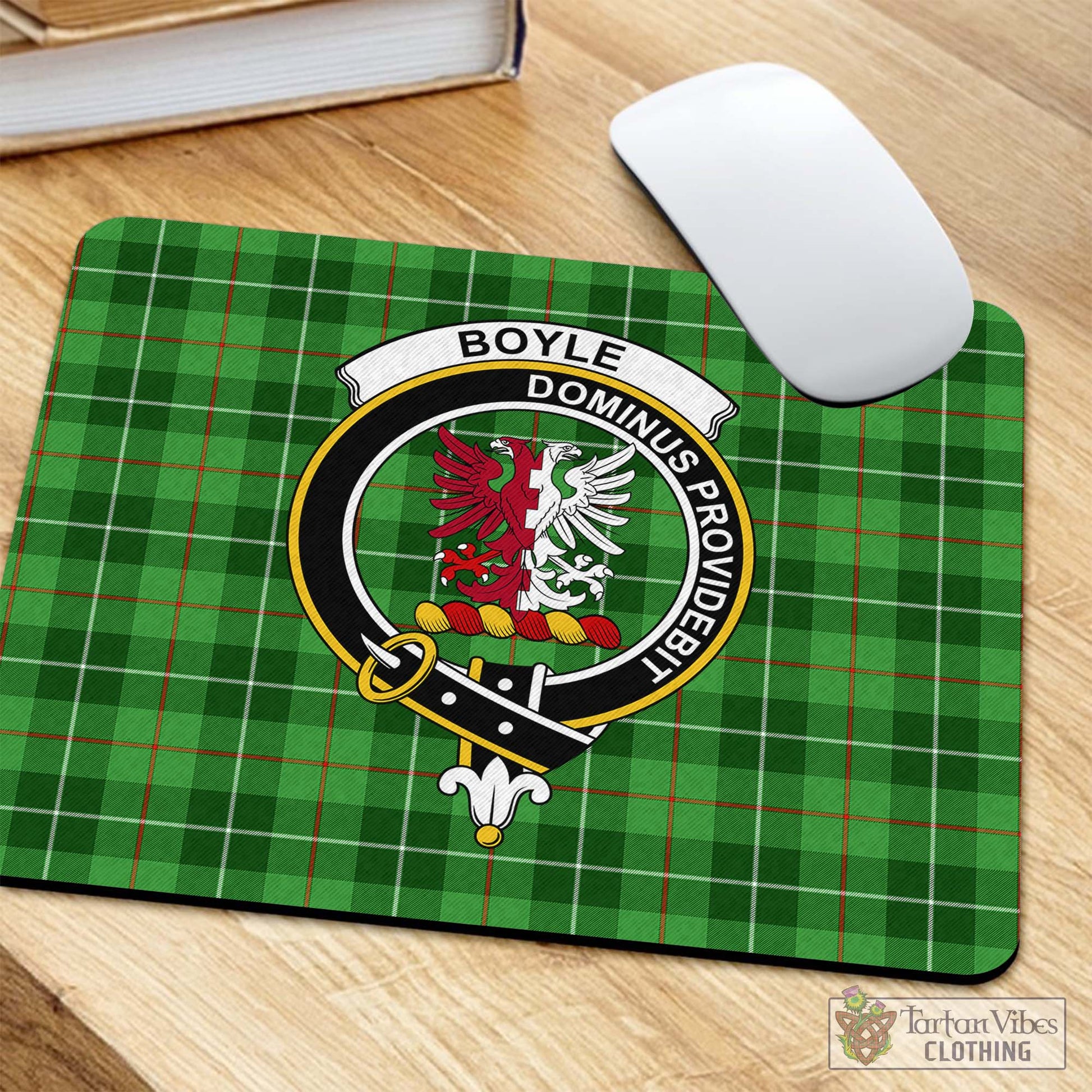 Boyle Tartan Mouse Pad with Family Crest - Tartan Vibes Clothing