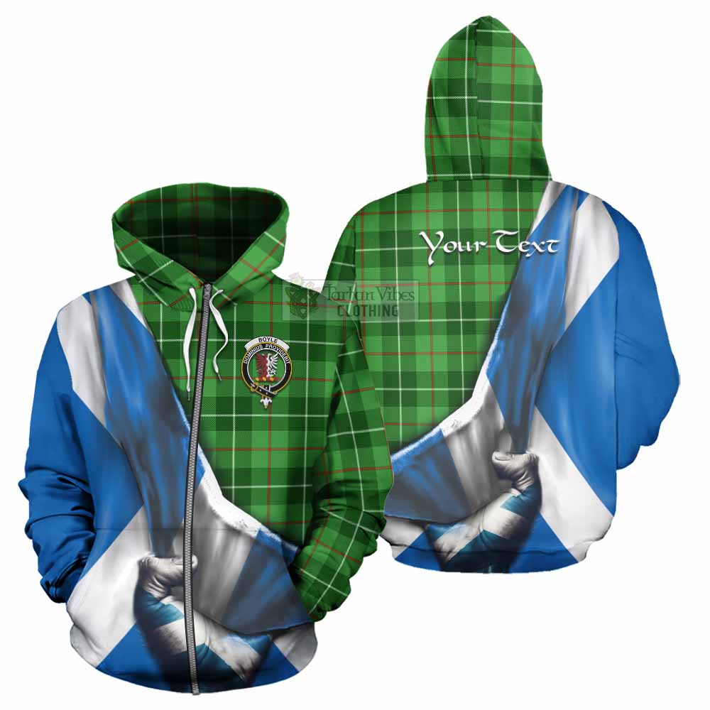 Tartan Vibes Clothing Boyle Tartan Hoodie with Family Crest Scotland Patriotic Style