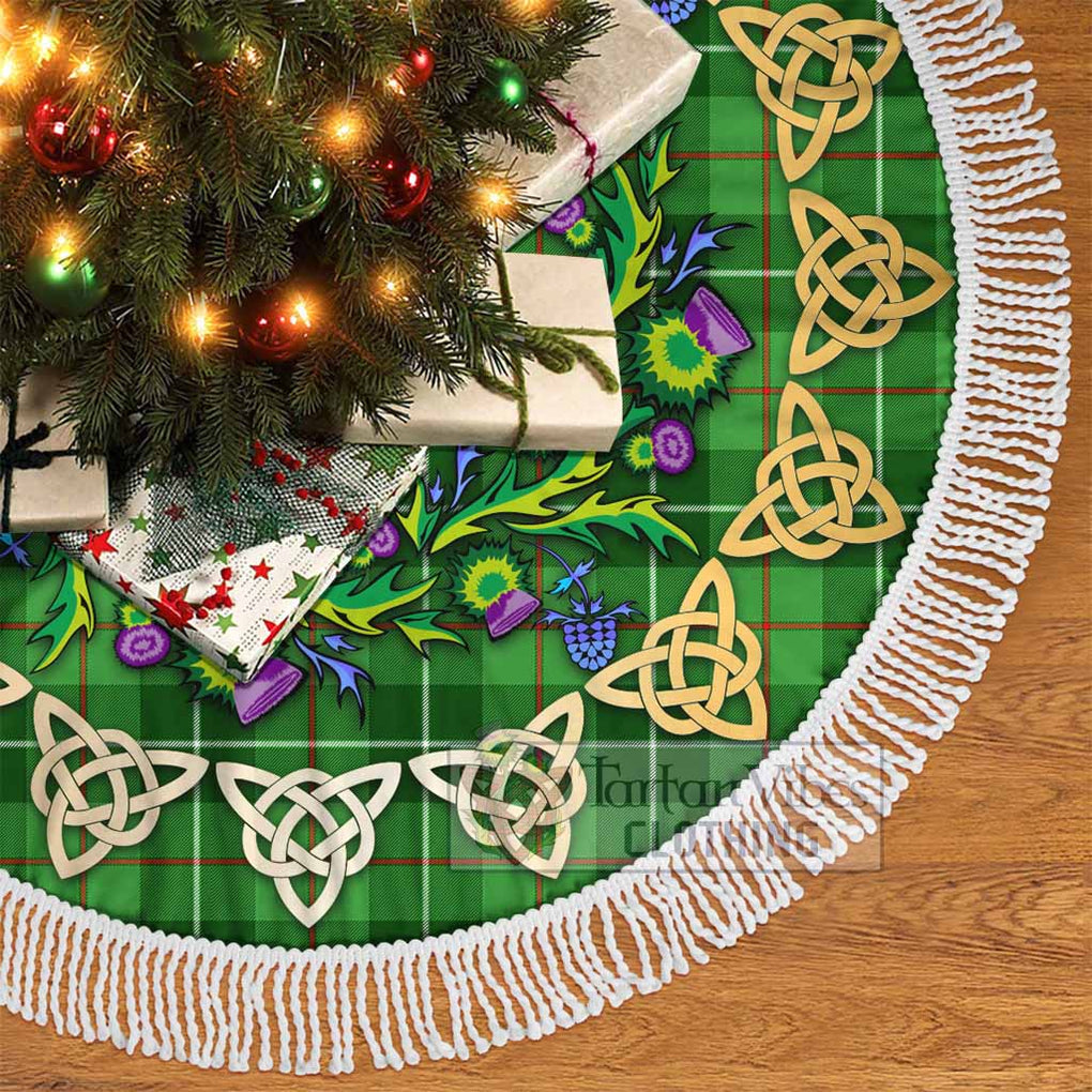 Tartan Vibes Clothing Boyle Tartan Christmas Tree Skirt with Thistle Celtic Knot Style