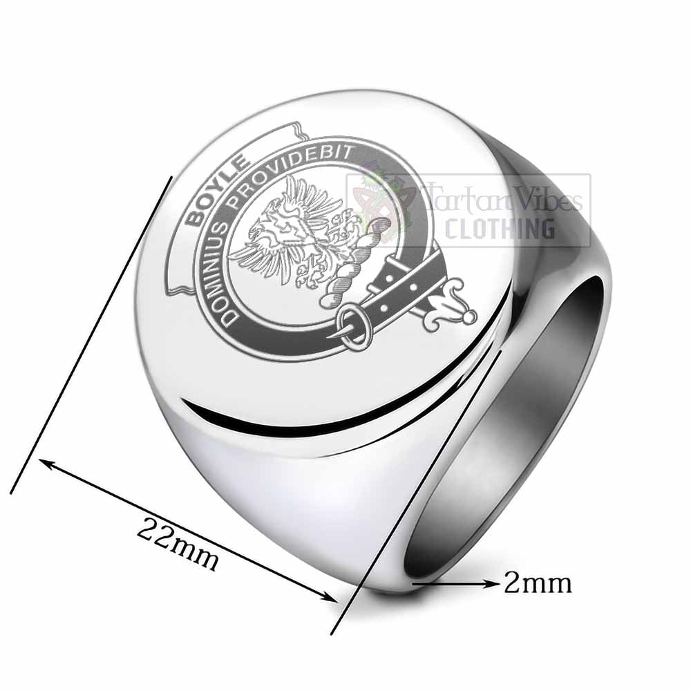 Tartan Vibes Clothing Boyle Clan Crest Engraved Ring