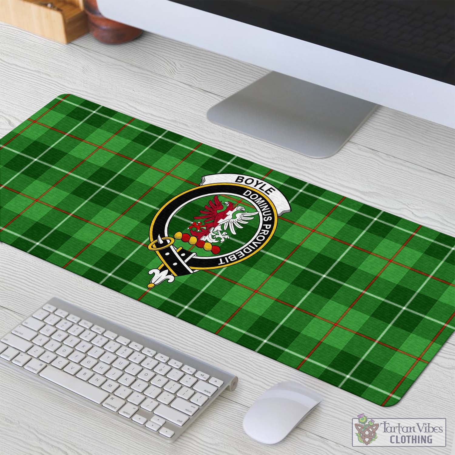 Boyle Tartan Mouse Pad with Family Crest - Tartan Vibes Clothing