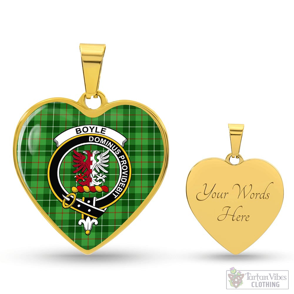 Tartan Vibes Clothing Boyle Tartan Heart Necklace with Family Crest