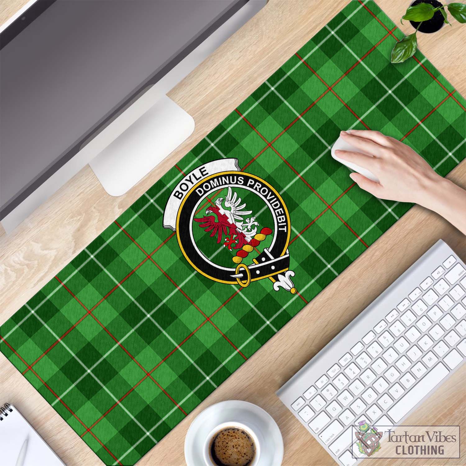 Boyle Tartan Mouse Pad with Family Crest - Tartan Vibes Clothing