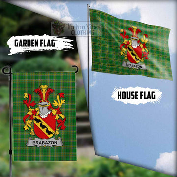 Brabazon Irish Clan Tartan Flag with Coat of Arms