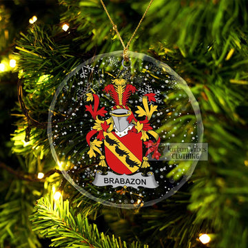 Brabazon Irish Clan Christmas Glass Ornament with Coat of Arms