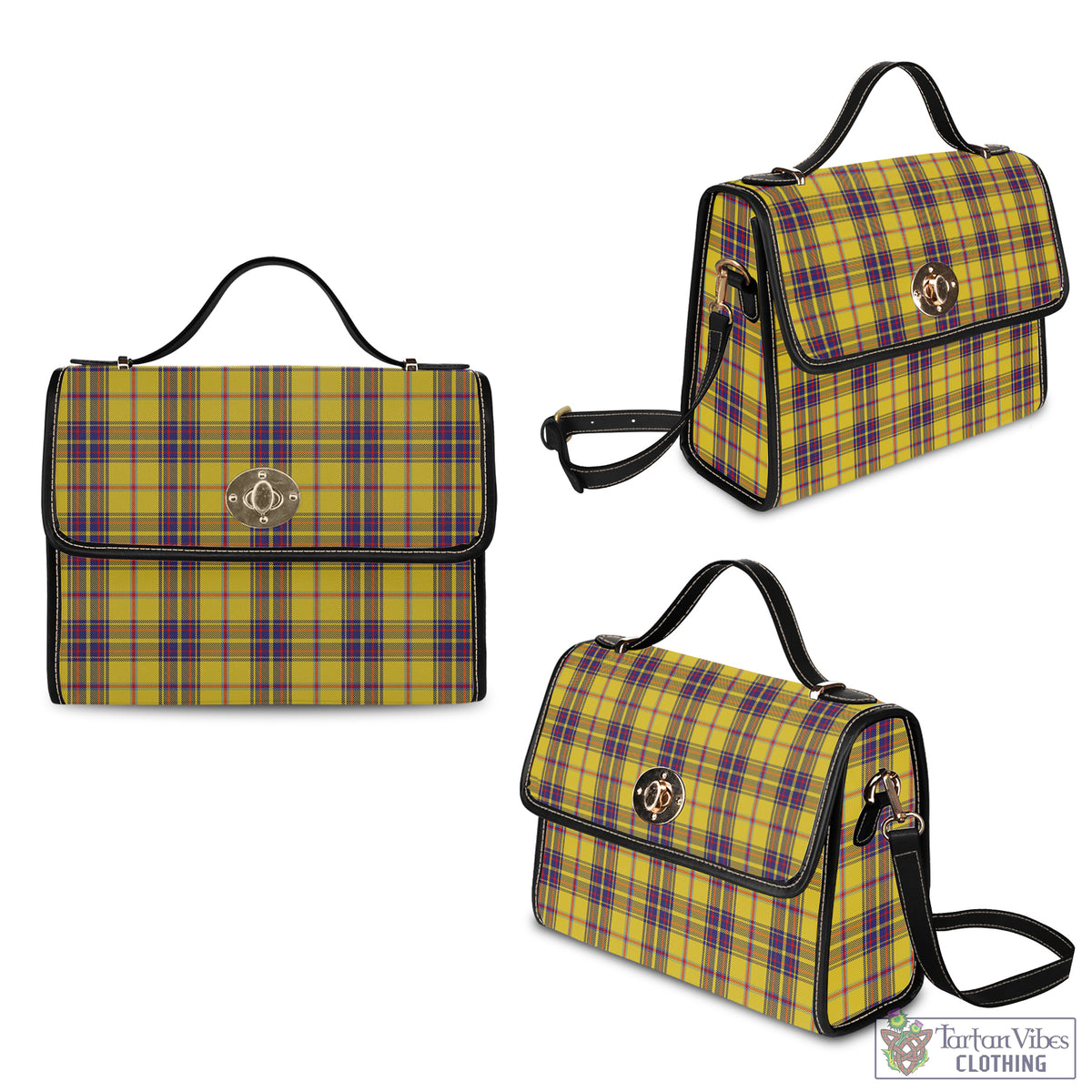 Bracken Tartan Waterproof Canvas Bag Black Leather Strap One Size 10.5*20*27cm - Tartan Vibes Clothing