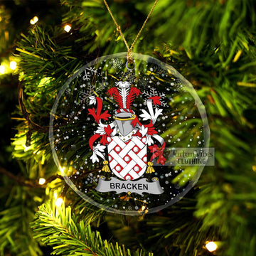 Bracken Irish Clan Christmas Glass Ornament with Coat of Arms