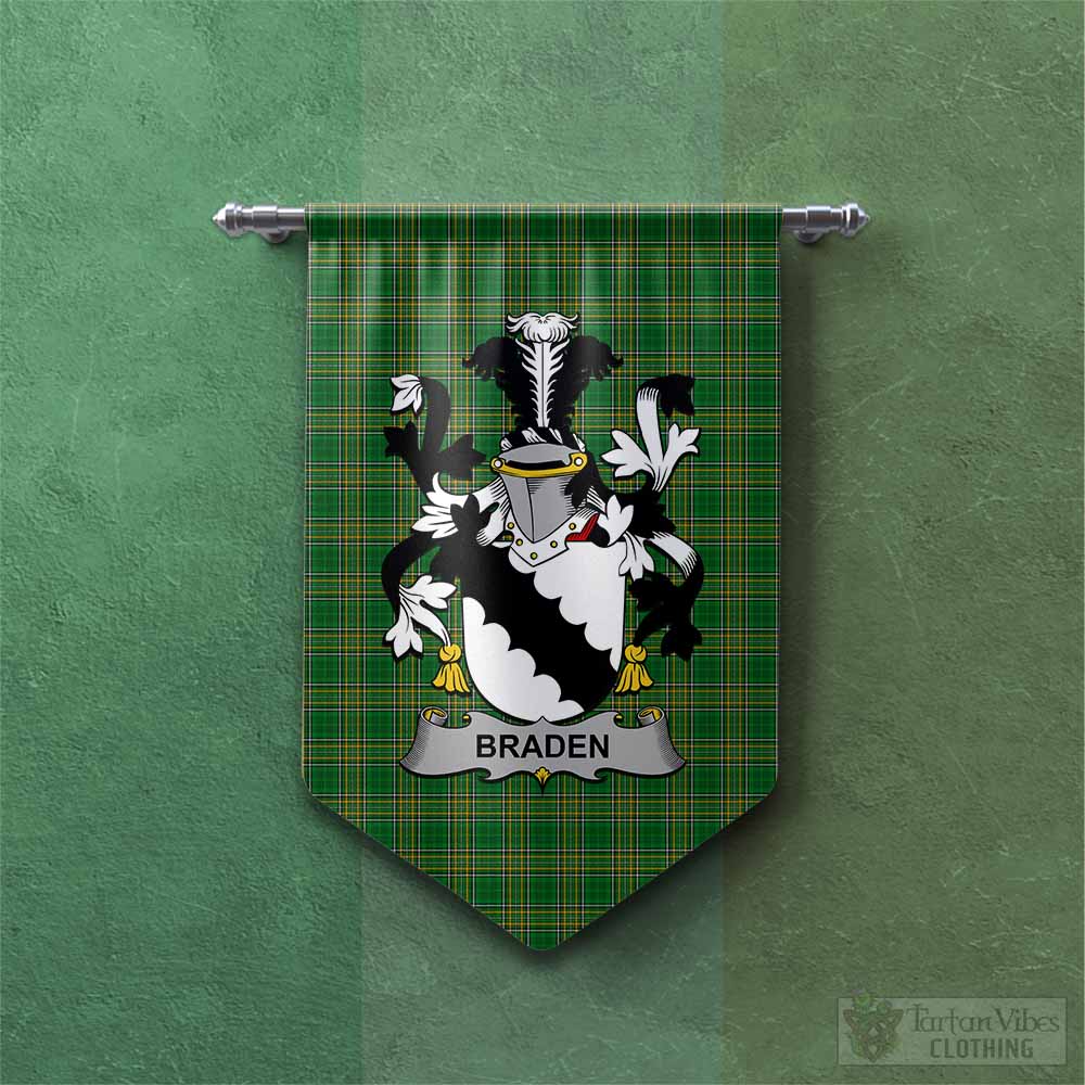 Braden Irish Clan Tartan Gonfalon, Tartan Banner with Coat of Arms Chevron - Tartan Vibes Clothing