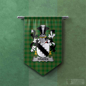 Braden Irish Clan Tartan Gonfalon, Tartan Banner with Coat of Arms Chevron - Tartan Vibes Clothing