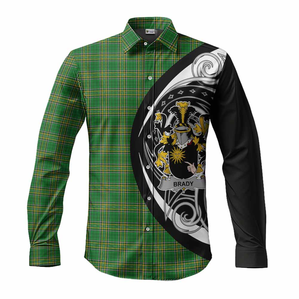 Brady Irish Clan Long Sleeve Button Shirt Celtic Circle Style Men's Shirt S - Tartan Vibes Clothing