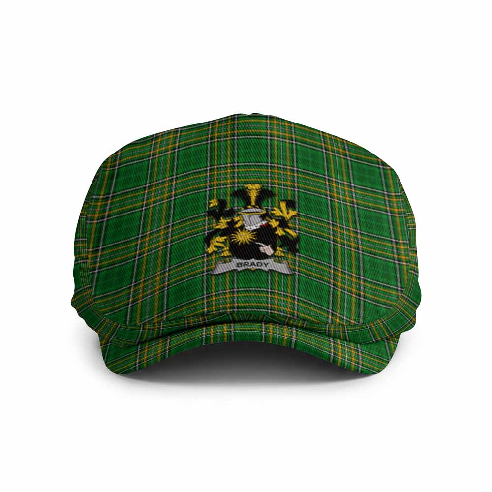 Brady Irish Clan Tartan Jeff Cap, Tartan Flat Cap with Coat of Arm Jeff Hat - Tartan Vibes Clothing
