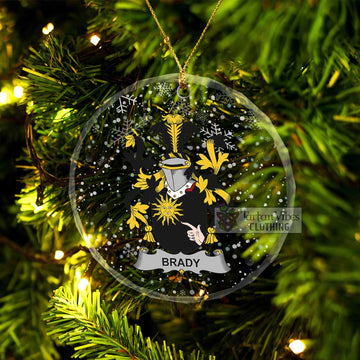 Brady Irish Clan Christmas Glass Ornament with Coat of Arms